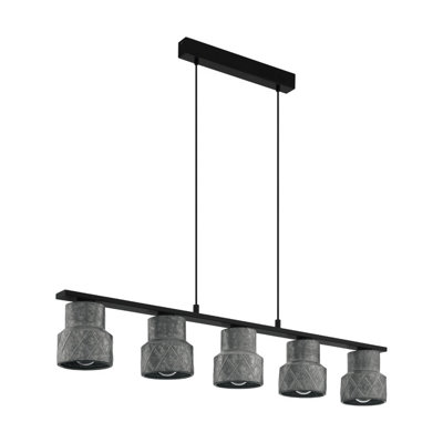 EGLO 5 Set Pendant E27 Black HILCOTT (21)