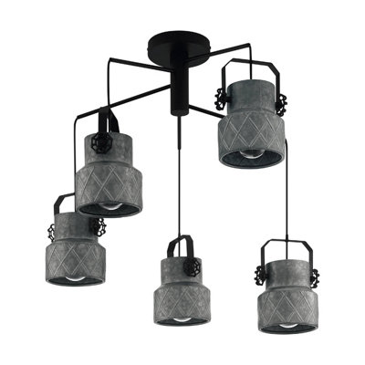 EGLO 5 Set Pendant E27 Black HILCOTT (21)