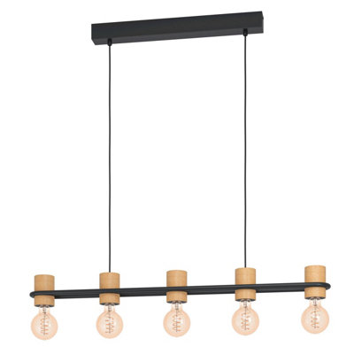 EGLO 5 Set Pendant E27 Black Wood CHIEVELEY (21)