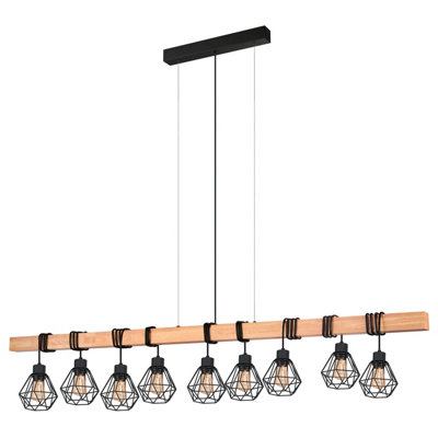 EGLO 9 Set Pendant Black Oak Effect TOWNSHEND 5 (21)