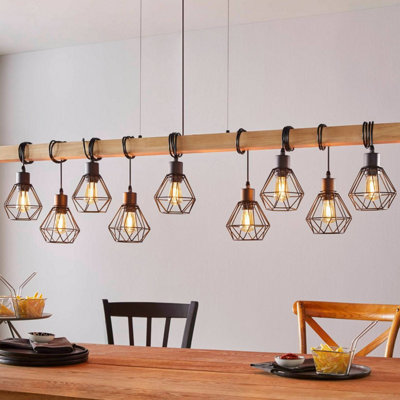 EGLO 9 Set Pendant Black Oak Effect TOWNSHEND 5 (21)