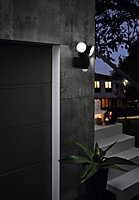 EGLO Adjustable Matt black Steel effect Mains-powered LED Outdoor Modern Wall light 0lm