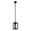 Eglo Alamonte 1 Black And Clear Glass And Metal 1 Light Hanging Pendant, (D) 15cm