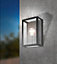 EGLO Alamonte 1 Black Metal IP44 Outdoor Wall Light, (D) 17cm