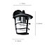 EGLO Aloria Black And Clear Metal And Glass IP44 Outdoor Wall Light, (D) 17cm