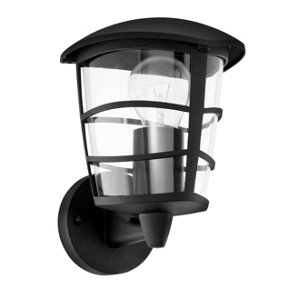 Eglo Aloria Black And Clear Metal And Plastic IP44 Outdoor Wall Light, (D) 17cm