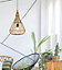 EGLO Amsfield Natural Rattan 1 Light Ceiling Pendant, (D) 35cm