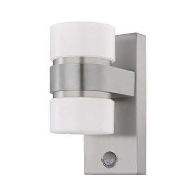 EGLO Atollari Stainless Steel Cylindrical IP44 Integrated LED Outdoor Wall Light, (D) 10cm