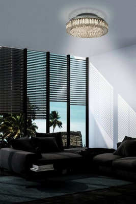 EGLO Balparda Chrome Crystal LED Ceiing Light, (D) 41cm
