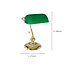 EGLO Banker Green And Brass Metal And Glass Bankers Table Lamp, (L) 27.5cm