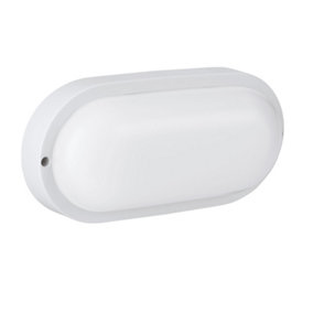 Eglo Basic Boschetto-E Oval White Plastic Eco Friendly Outdoor Wall/Ceiling Light, (L) 20.5cm