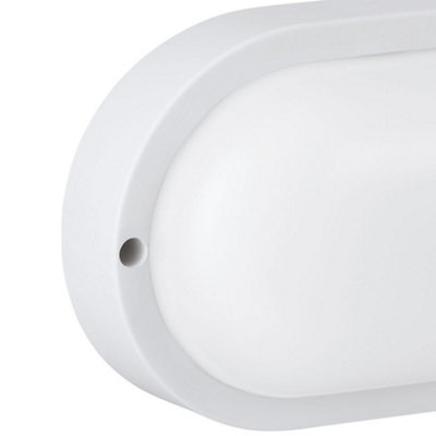 Eglo Basic Boschetto-E Oval White Plastic Eco Friendly Outdoor Wall/Ceiling Light, (L) 20.5cm