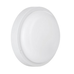 Eglo Basic Boschetto-E Round White Plastic Eco Friendly Outdoor Wall/Ceiling Light, (D) 17cm