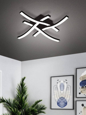 Eglo Basic Cabezas-E Black Steel & Plastic 4 Flame Wall/Ceiling Light, 3000K