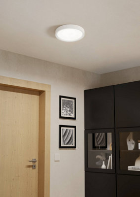 EGLO Basic Idun-E White Plastic Eco Friendly LED Flush Ceiling Light