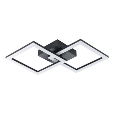 EGLO Basic Palmaves-E Black Steel & Plastic Eco Friendly LED Ceiling ...