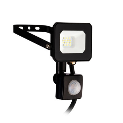 Eglo Basic Risacca-E Black Aluminium Eco Friendly LED Motion Sensor Flood Light, 10W