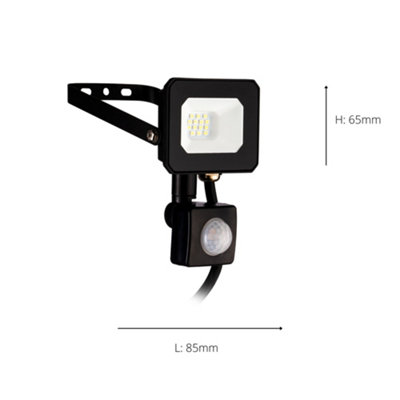 Eglo Basic Risacca-E Black Aluminium Eco Friendly LED Motion Sensor Flood Light, 10W