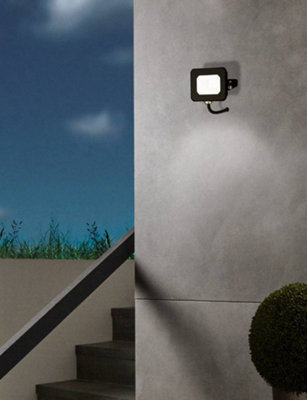 EGLO Basic Risacca-E Black Aluminium Eco-Friendly Outdoor Flood Light, 10W