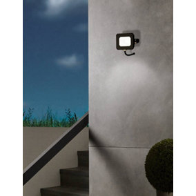EGLO Basic Risacca-E Black Aluminium Eco-Friendly Outdoor Flood Light, 10W