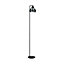 EGLO Beleser Smoke And Black Glass And Metal Floor Lamp, (D) 20.5cm