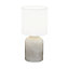 EGLO Bellariva Grey And White Ceramic And Fabric Table Lamp, (D) 15.5cm