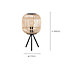 EGLO Bordesley Natural Bamboo Tripod Table Lamp (IP20) - Retro Style (D) 21cm