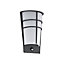 EGLO Breganzo 1 Grey And White Metal And Plastic IP44 Integrated LED Outdoor Wall Light With Sensor, (W) 19cm