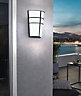 EGLO Breganzo Grey And White Metal And Plastic IP44 Integrated LED Outdoor Wall Light, (D) 18cm