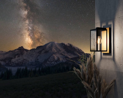 EGLO Budrone Modern Steel/Wood Outdoor Wall Light