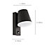 Eglo Caldiero Black Metal IP44 Outdoor Wall Light With Sensor, (D) 14cm