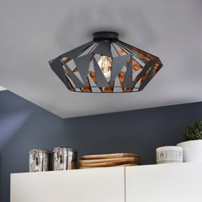EGLO Carlton 6-Light Black and Copper Metal Ceiling Light (D) 47cm