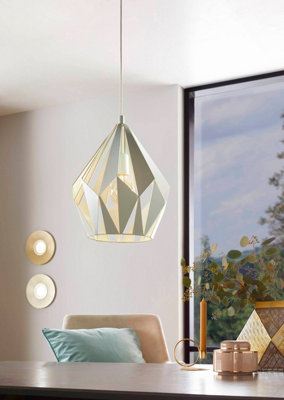 EGLO Carton-P Light Green Metal 1 Light Ceiling Pendant, (D) 31cm