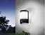 Eglo Cerno Black And White Metal And Glass IP44 Outdoor Wall Light With Sensor, (D) 14cm