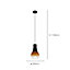 EGLO Chasely Single Electrified Pendant - Smoke and Amber Glass, Metal (D) 20cm