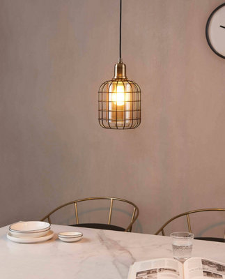 EGLO Chisle Black And Amber Metal And Glass 1 Light Ceiling Pendant, (D) 16.5cm
