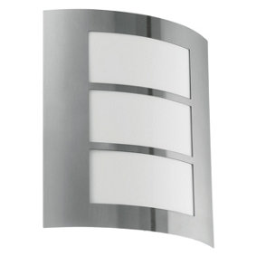 EGLO City Stainless Steel Outdoor Wall Light - Weatherproof (IP44) - (D) 23.5cm