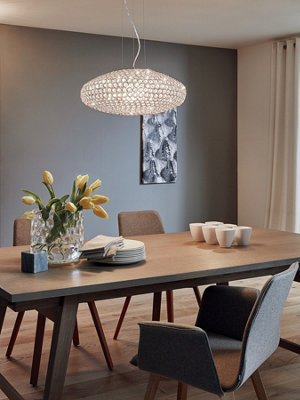 EGLO Clemente 2-Light Glass Chrome Pendant