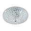 EGLO Clemente Clear And Chrome Metal And Crystal Flush Ceiling Fitting, (D) 35cm