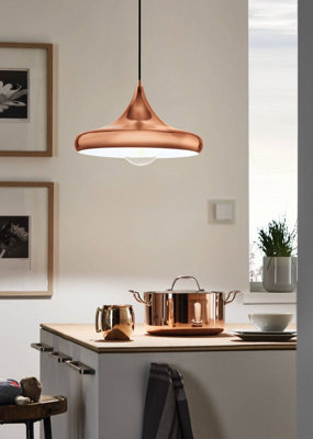 EGLO Coretto 2 Copper Metal 1 Light Ceiling Pendant, (D) 40cm