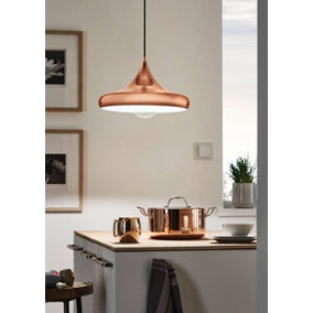 EGLO Coretto 2 Copper Metal 1 Light Ceiling Pendant, (D) 40cm