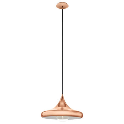 EGLO Coretto 2 Copper Metal 1 Light Ceiling Pendant, (D) 40cm