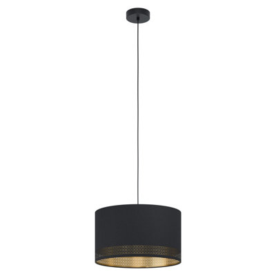 EGLO Esteperra 1-Light Black and Gold Ceiling Pendant (D) 38cm
