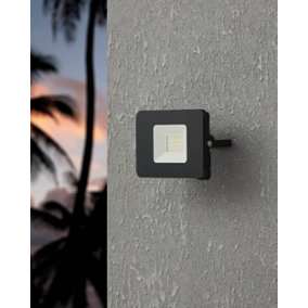 EGLO Faedo 3 Black Aluminium Outdoor LED Spotlight, 20W