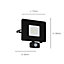 EGLO Faedo 3 Black Aluminium Outdoor LED Spotlight & Motion Sensor, 30W
