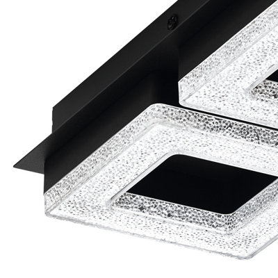 EGLO FRADELO 1 LED Wall or Ceiling Light, Warm White 3000K, Black Steel ...
