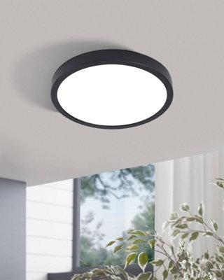 EGLO Fueva 5 Black Round Integrated LED Flush Light, 4000K,(D) 28.5