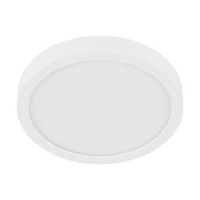 Eglo Fueva 5 White Round Integrated LED Flush Light, (D) 28.5