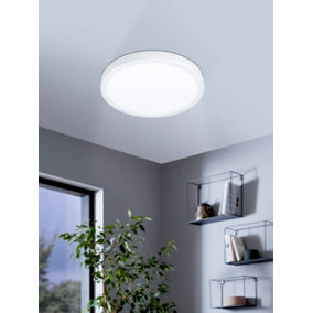 Eglo Fueva 5 White Round Integrated LED Flush Light, (D) 28.5