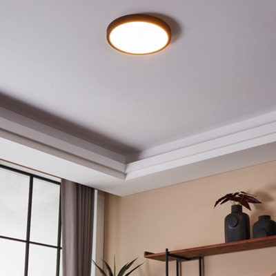 EGLO Fueva-Z Round Black Metal Smart Control Colour Changing LED Ceiling Light, (D) 28.5cm